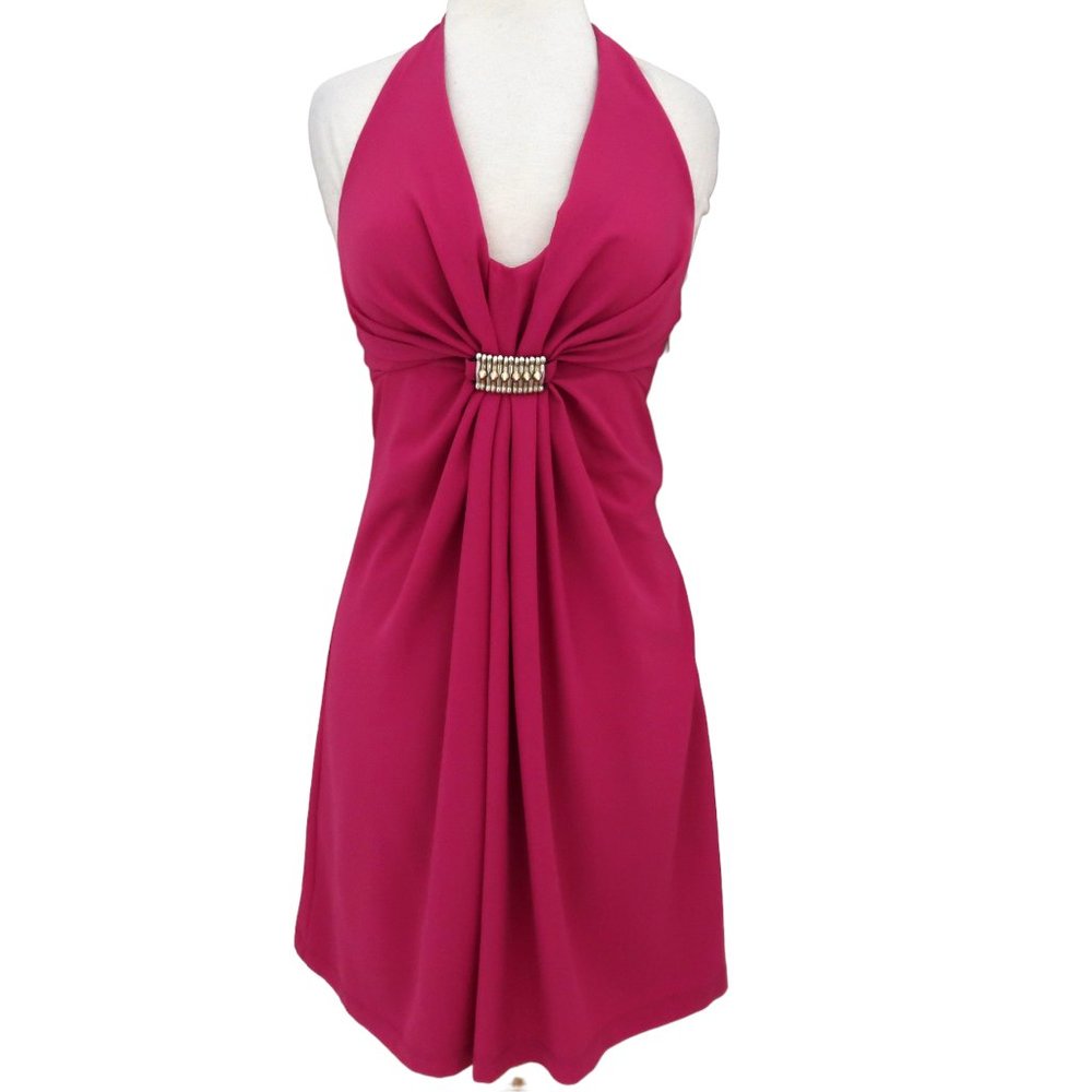 BYBLOS Fuchsia Halter dress w studs